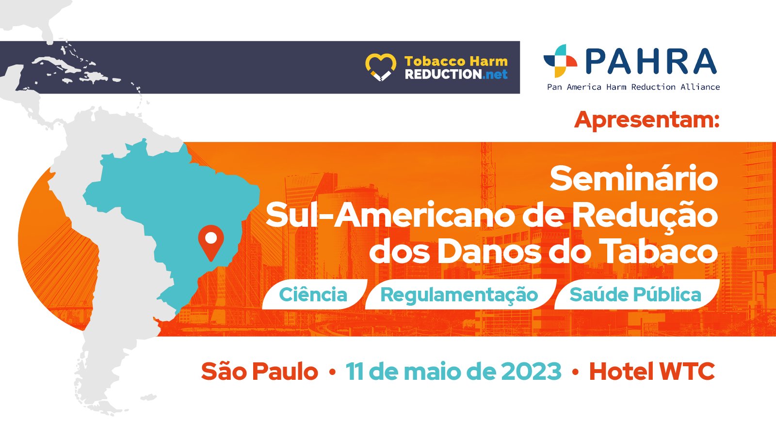 El Seminario Sudamericano sobre  Reducción de Daños del Tabaco  (THR), realizado en São Paulo el 11 de mayo de 2023, reunió a oradores experimentados de campos como la salud pública, la academia y el gobierno para discutir temas científicos clave relacionados con THR.
